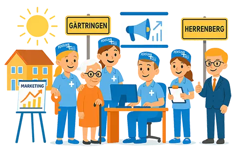 Illustration das die Nähe und Weiterentwicklung von Pensum MED symbolisiert