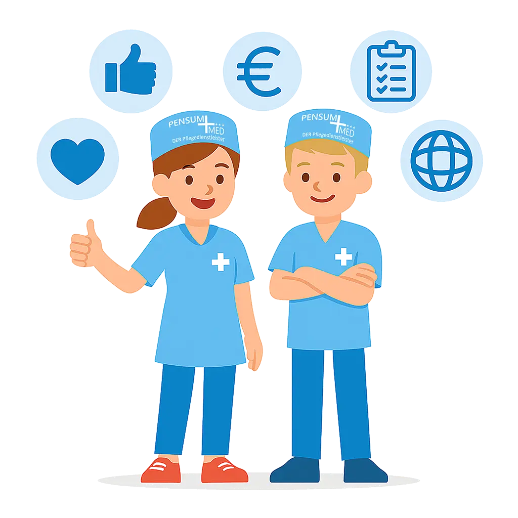 Illustration: Zeigt die Vorteile der Zeitarbeit mit visuellen Icons