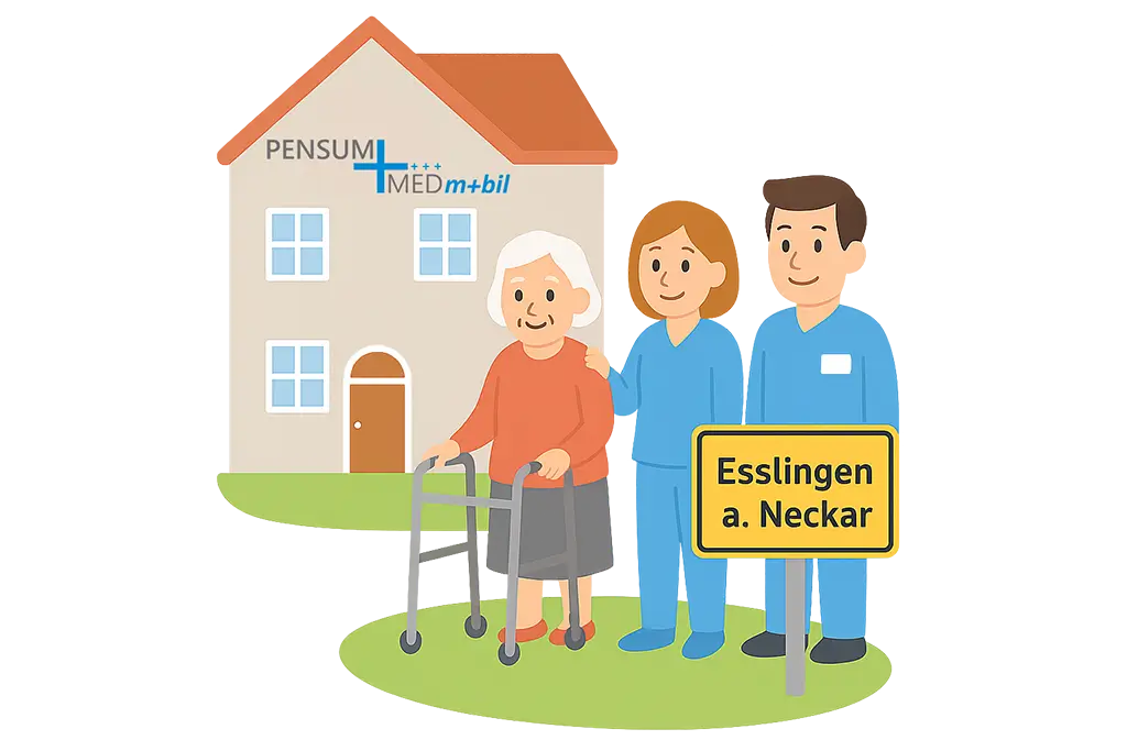 Illustration Pensum MED mobil Standort Esslingen